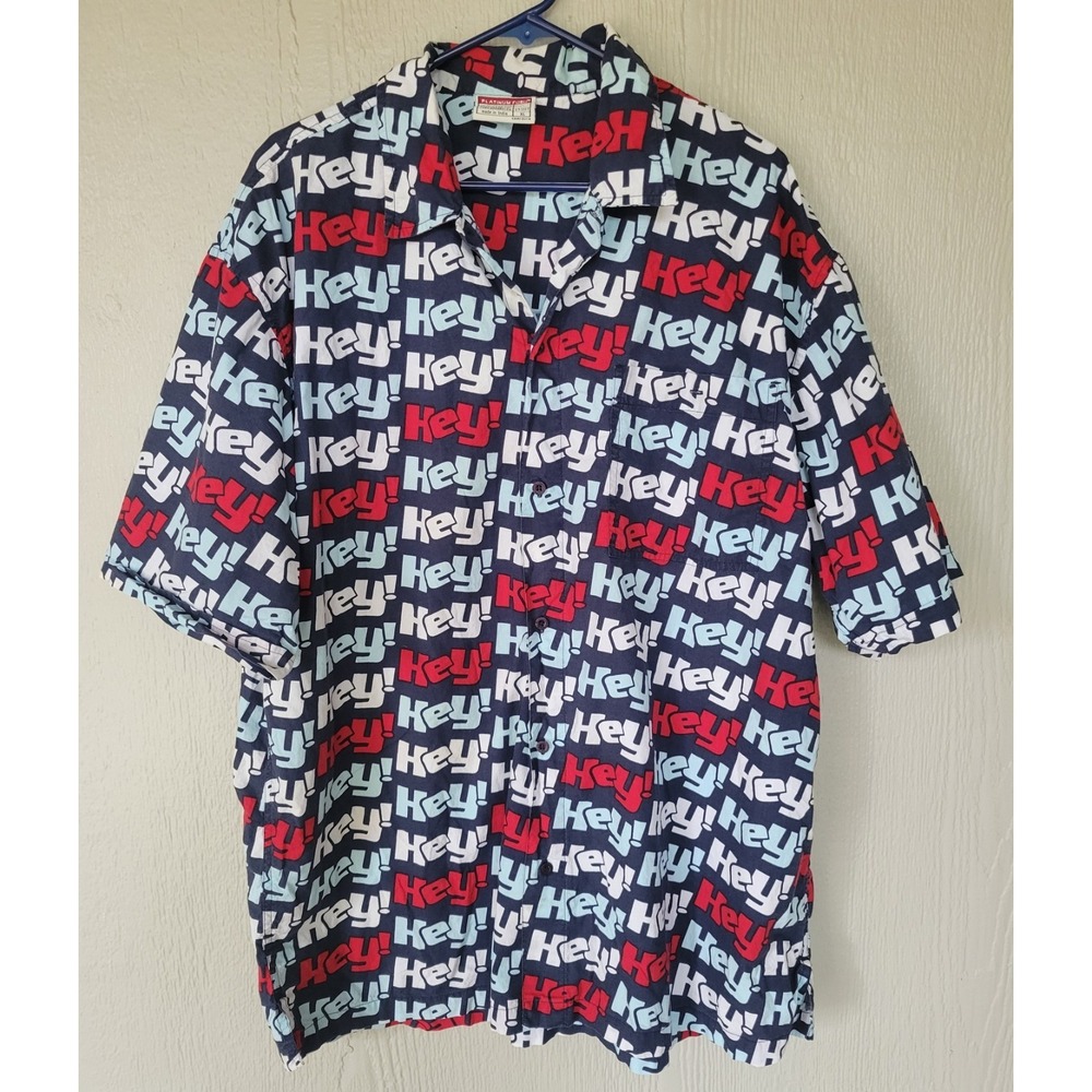 Vintage Platinum Fubu Fat Albert "Hey Hey Hey" Button-up Shirt XL Men's Y2K